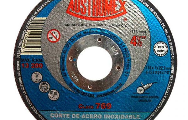 DISCO DE CORTE ACERO INOX 50 PZS AUSTROMEX 769